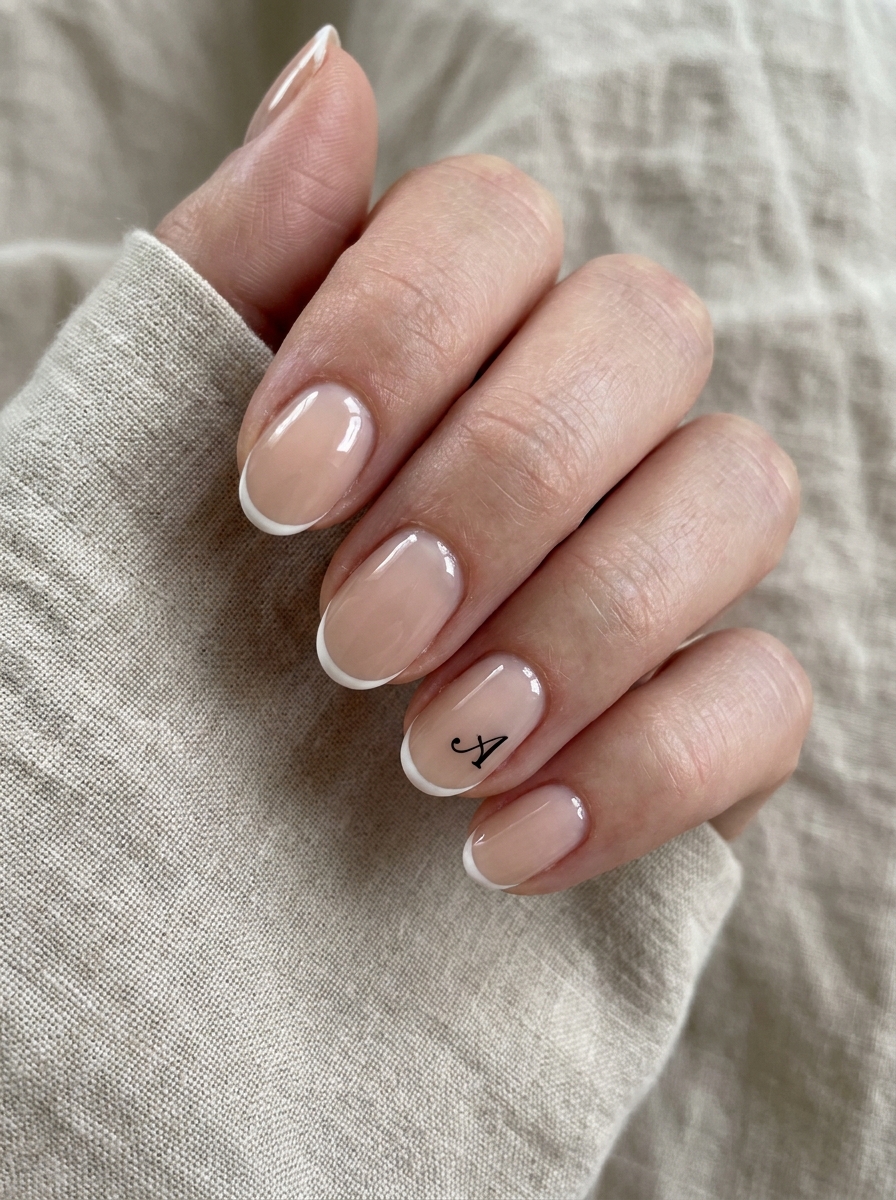 French Nails mit Initiale als Nägel mit Buchstaben Inspiration 2026